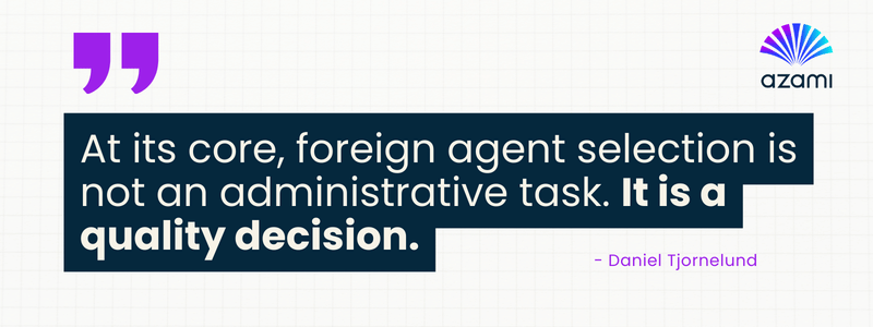 foreign filing for patents agent selection